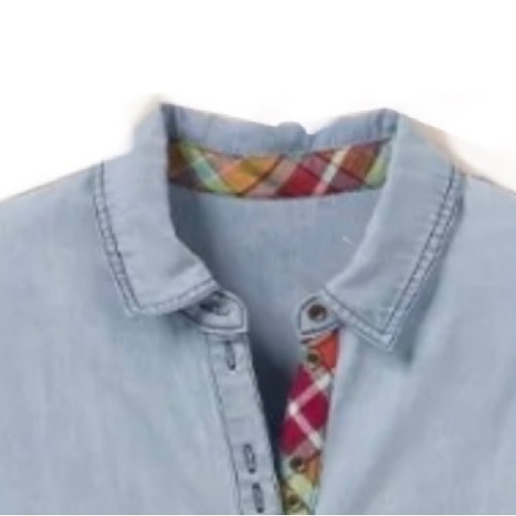 Matilda Jane Chambray Walk the Line Tiered-Ruffle Shirt Dress - Picture 7 of 12